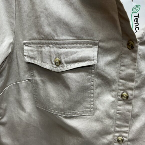 Small Button Front Shirt Hi-Low Sandstone NWT $84 QVC CLOTHES - Picture 3 of 9